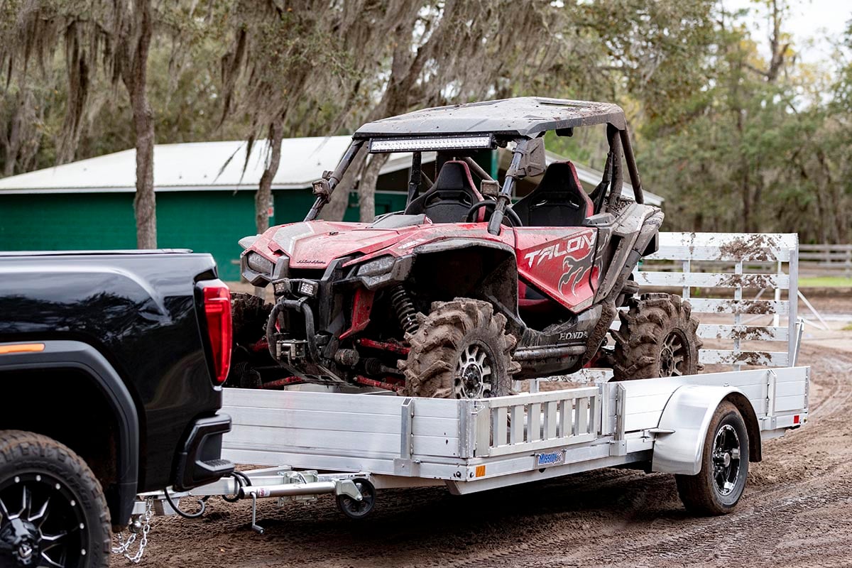 Open Utility Trailer With UTV